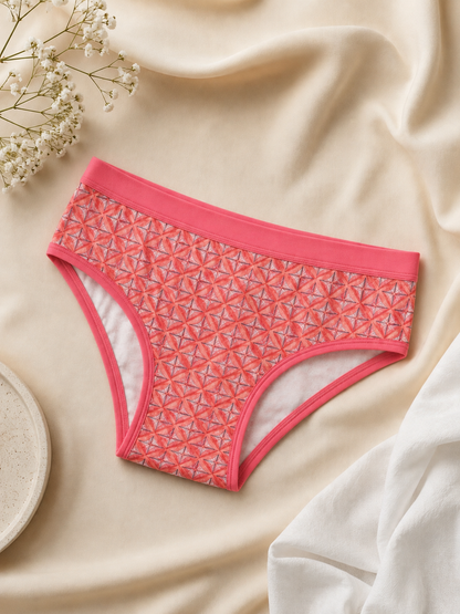 Comfiest Women's Printed Cotton Hipster Panties (Pack of 2) – Geometric Print, Soft & Comfortable Briefs