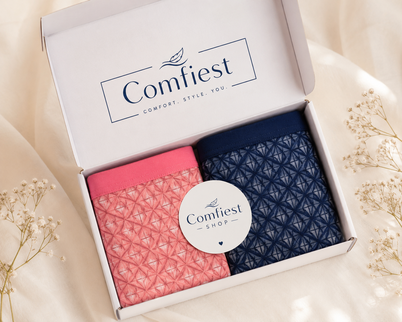 Comfiest Women's Printed Cotton Hipster Panties (Pack of 2) – Geometric Print, Soft & Comfortable Briefs